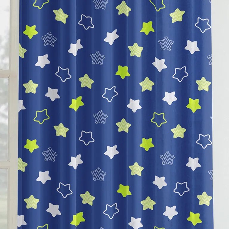 Goldea draperie din bumbac pentru copii - stele pe albastru închis 140x150 cm