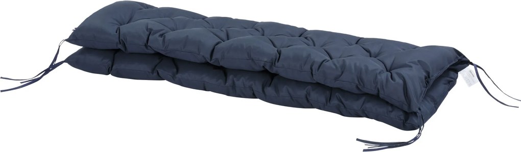 Perna Outsunny pentru grădină în Stil Modern Capitonat pentru Scaune Exterioare cu 6 Șireturi, Pernă din Bumbac și Poliester, 150x98x8 cm, Albastru Închis | Aosom Romania