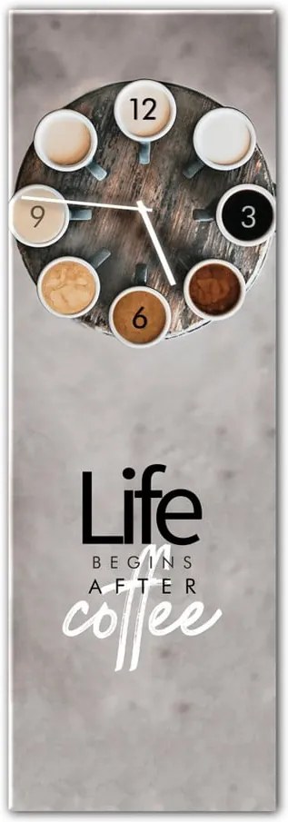 Ceas de perete Styler Glassclock Coffee Love, 20 x 60 cm