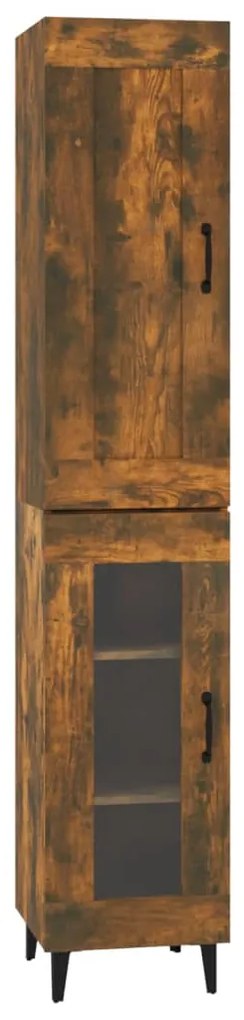 3115513 vidaXL Dulap înalt, stejar fumuriu,35x34x180 , lemn compozit