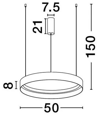 Lustra circulara aluminiu negru/auriu LED CCT LUMIA 50cm
