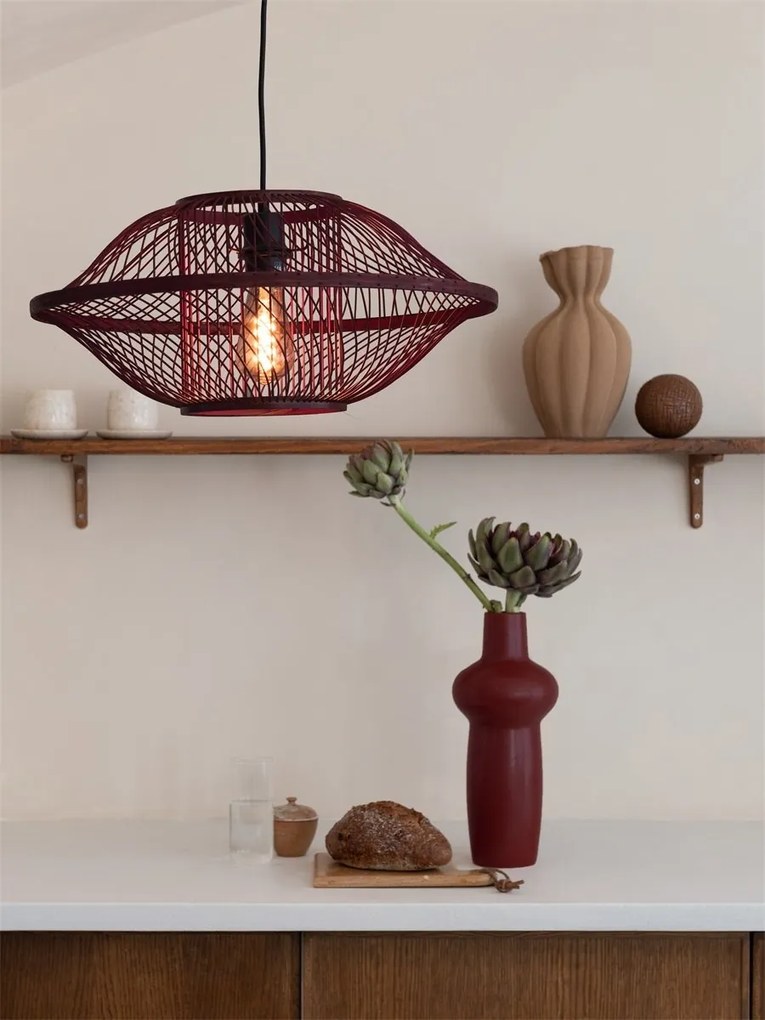 Lustra/Pendul Eco, Bambus, Maui visiniu, S
