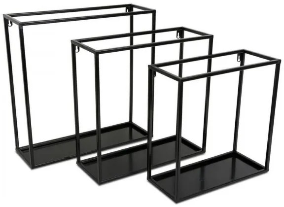 Poliță de perete neagră 35x35 cm