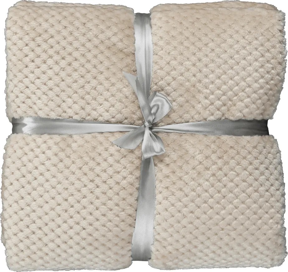 Pătură cu două feţe, bej-gri, 150x200, DEFANA TYP 2