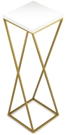 Suport pentru flori LOFT 70x24 cm auriu/alb