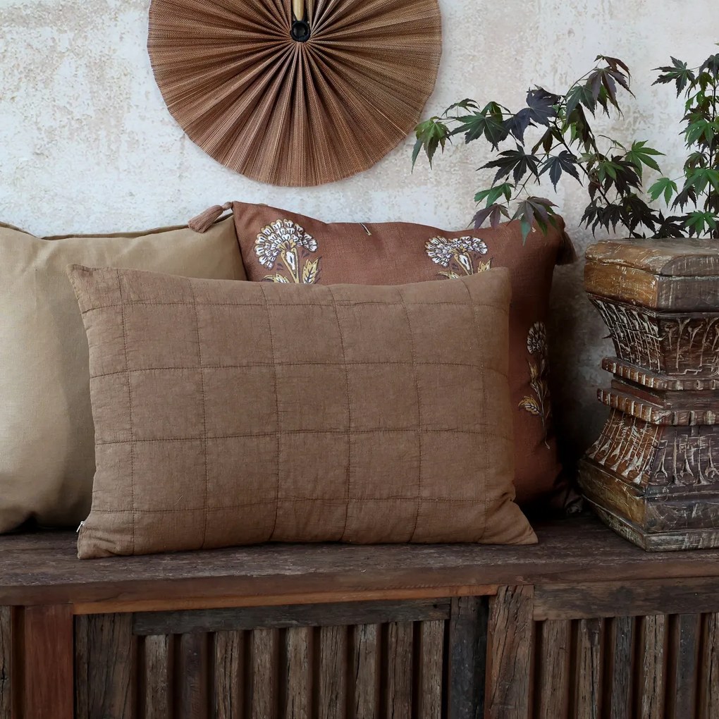 Fata de perna din bumbac, Aix Vintage, 60x40cm, walnut