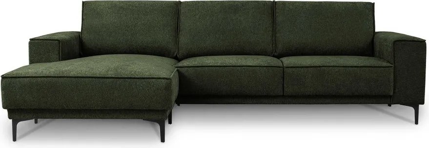 Colțar verde cu tapițerie din chenille (cu colț pe partea stângă/cu șezlong) Copenhagen – Scandic