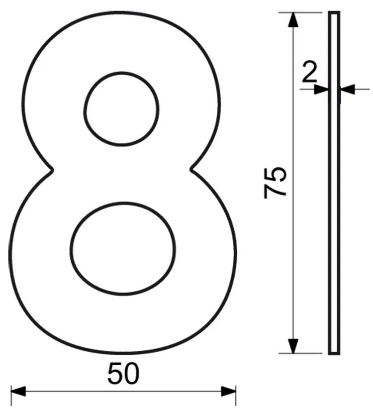 Numărul casei 8", RN.75L, negru"