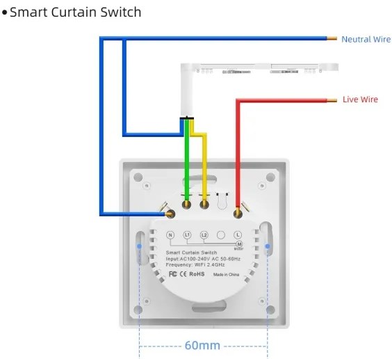 Immax NEO 07540L - Întrerupător inteligent 230 V pentru controlul jaluzelelor și al roletelor, Wi-Fi Tuya