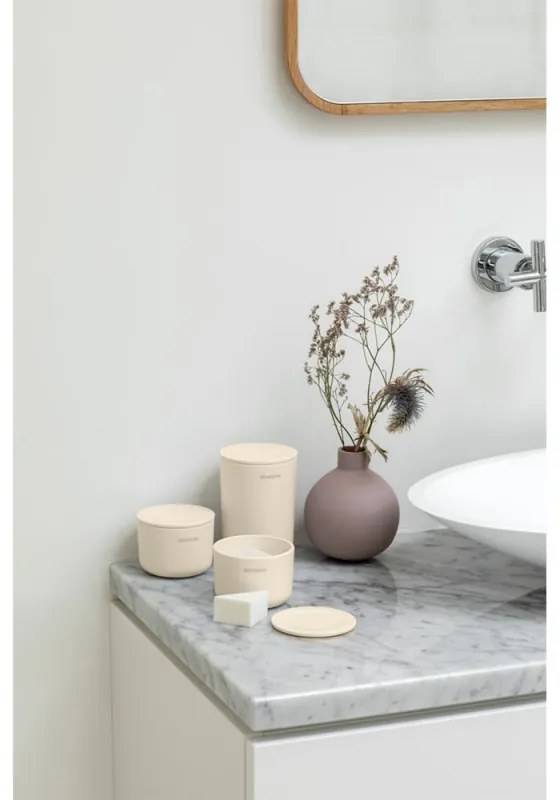 Set 3 recipiente depozitare Brabantia ReNew 1006269, 3 cutii, Fund moale anti-alunecare, Bej