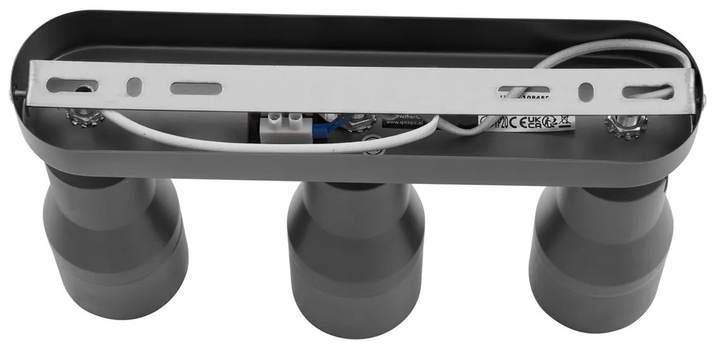 Spoturi plafon rotunde, metal gri-tun, GU10, 50mm, 3 lumini - Stanley