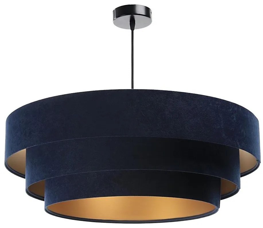 Lustr TRINITI 1xE27/60W/230V albastru/auriu pe cablu