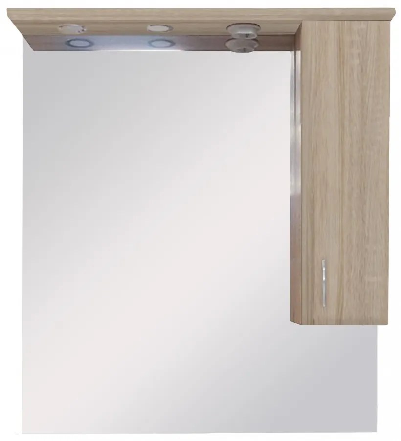 Dulap suspendat pentru baie Bianca Plus 85, culoare stejar sonoma, deschidere pe dreapta