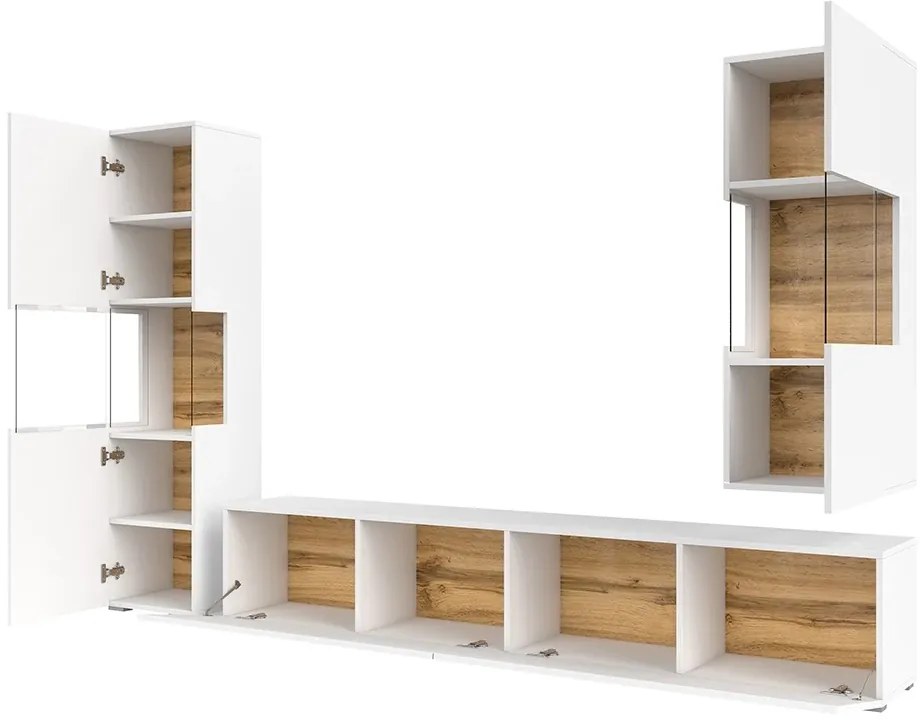 Mobilier living Avernic Typ 10 (Alb + Stejar wotan). 1042050