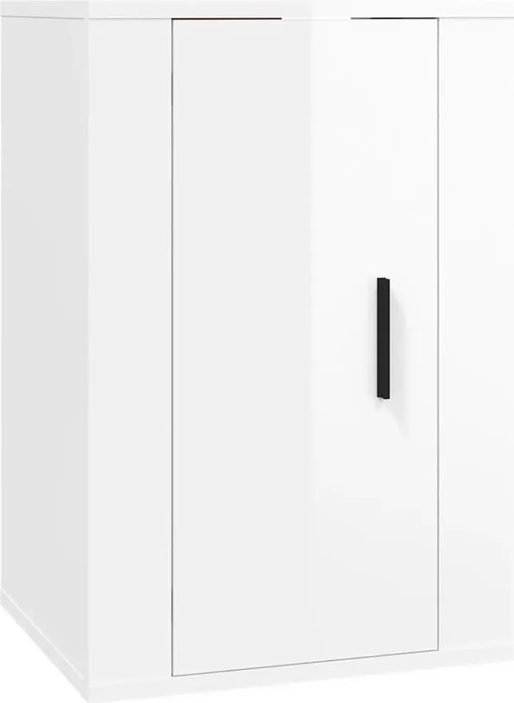 vidaXL Dulap TV montat pe perete, alb extralucios, 40x34,5x60 cm