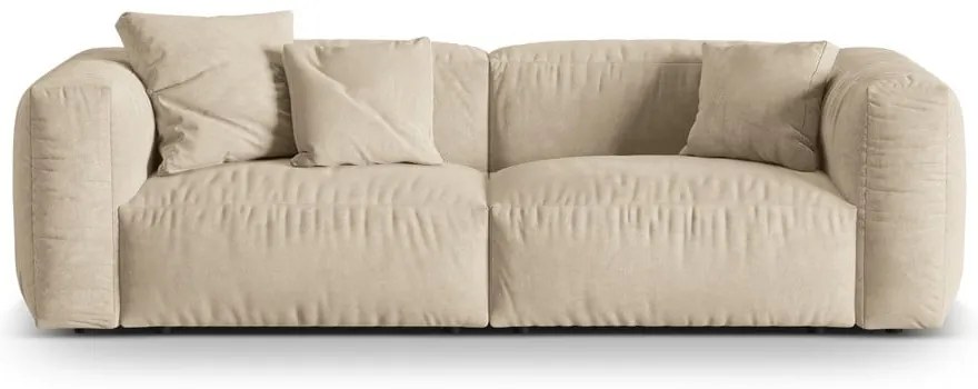 Canapea modulară bej cu tapițerie din catifea 240 cm Martina – Micadoni