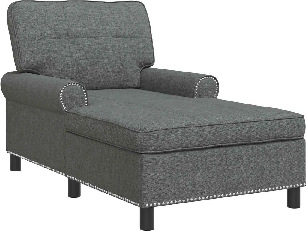 vidaXL șezlong de relaxare Gri închis 91 x 157 x 91 cm țesătură