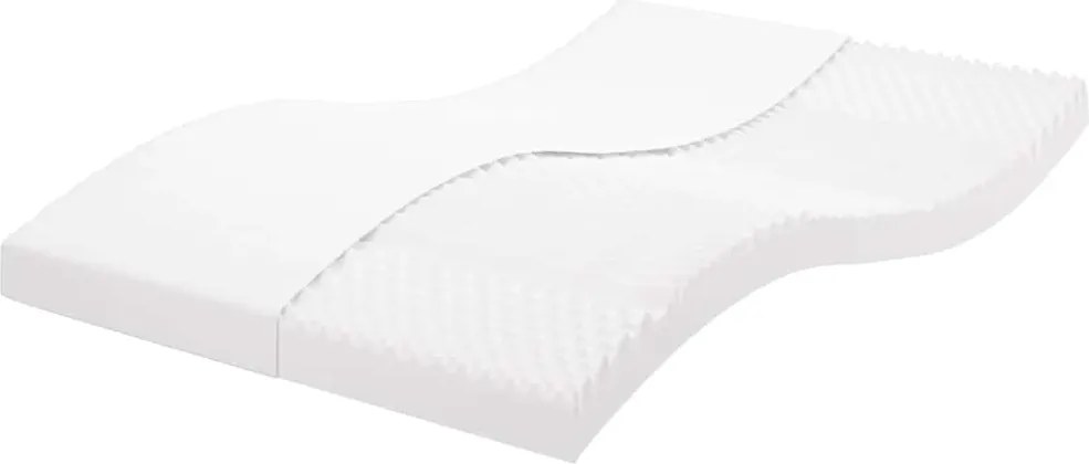 vidaXL Saltea din spumă, alb, 120x210 cm, 7 zone, duritate 20 ILD