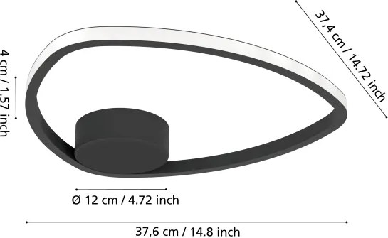 Eglo 902148 - Plafonieră LED MOSCHELLA, 9,7 W, 230 V, negru
