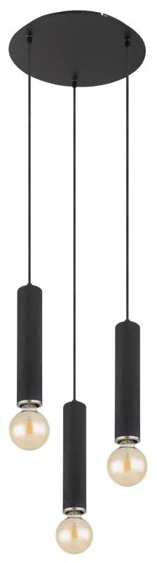Lustra cu 3 pendule design modern MARION negru, nickel