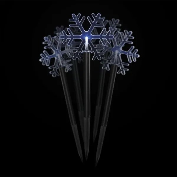 Decorațiune LED de Crăciun de exterior 5xLED/3xAA IP44 fulgi de zăpadă