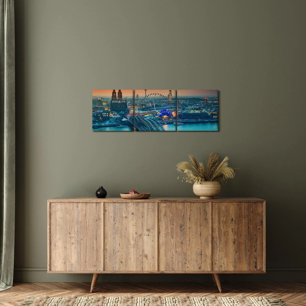 Tablou - Köln (cu ceas) (90x30 cm)