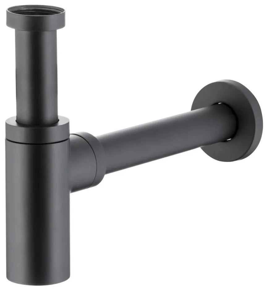 Sifon rotund de chiuvetă KFA Armatura 600-003-81 alamă/negru mat