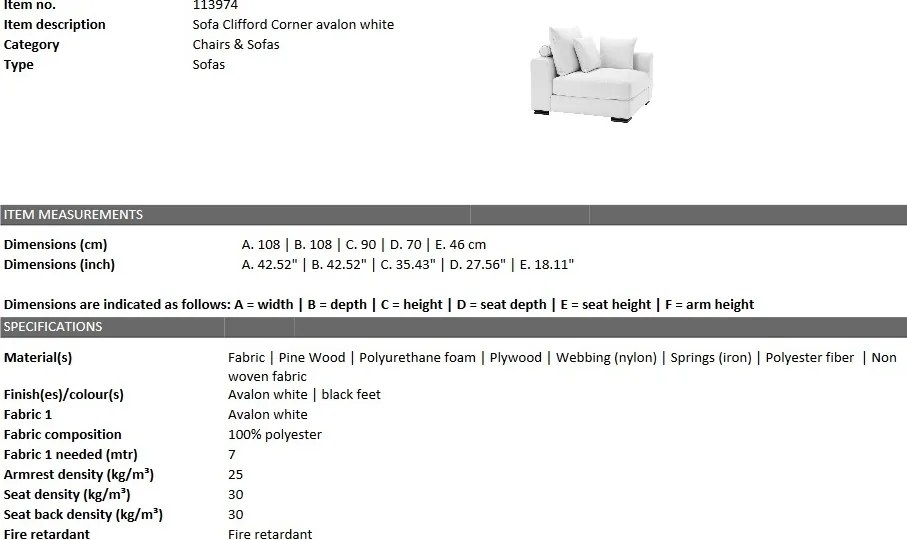 Modul pe colt design LUX Clifford, alb 113974 HZ