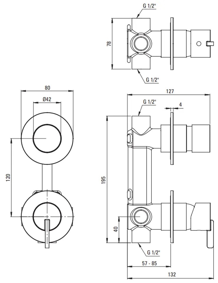 Set de dus incastrat culoare auriu periat Deante Silia Auriu periat