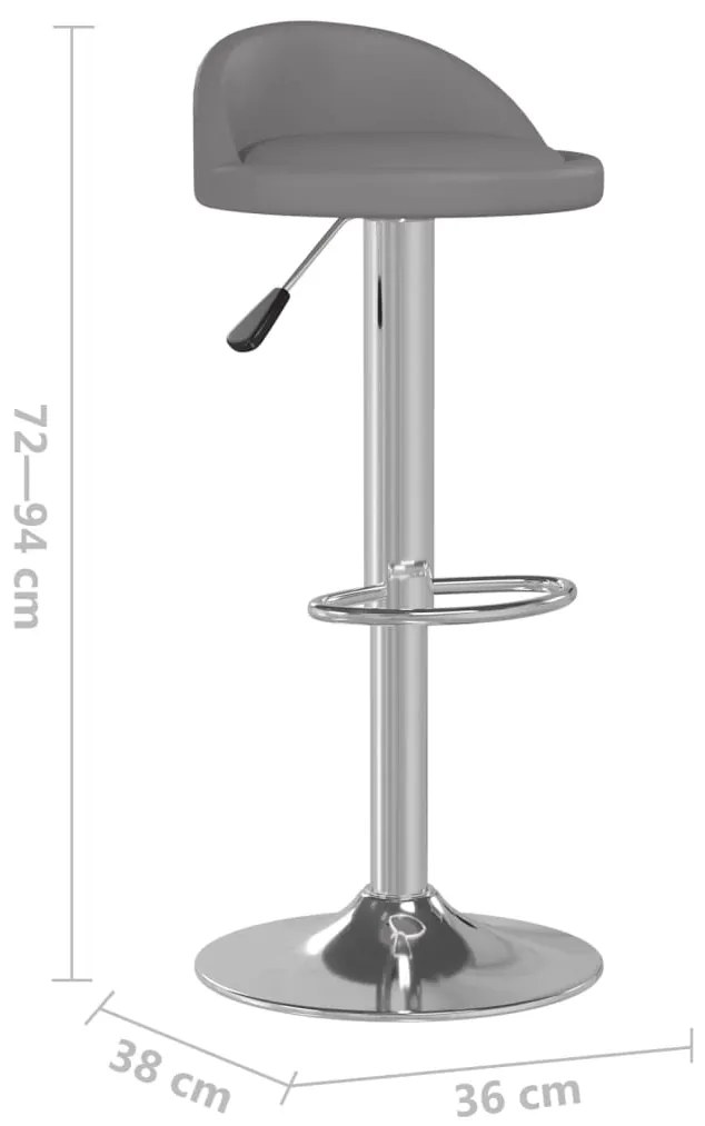 Scaune de bar, 2 buc., gri, piele ecologica 2, Gri
