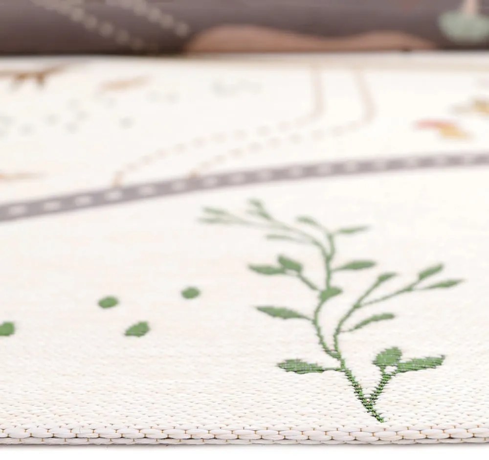 Covor de joacă pentru copii crem 123x180 cm Little Forest – Nattiot