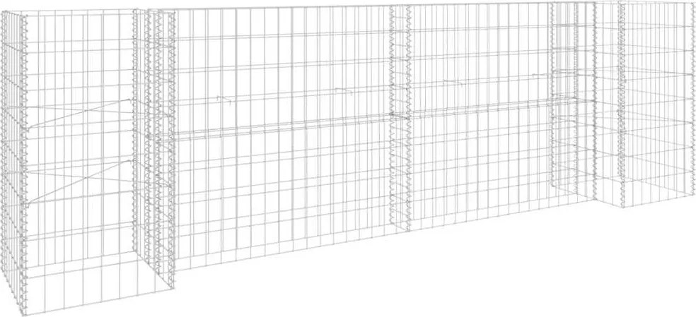 vidaXL Jardinieră gabion în formă de H, 260 x 40 x 80 cm, sârmă oțel
