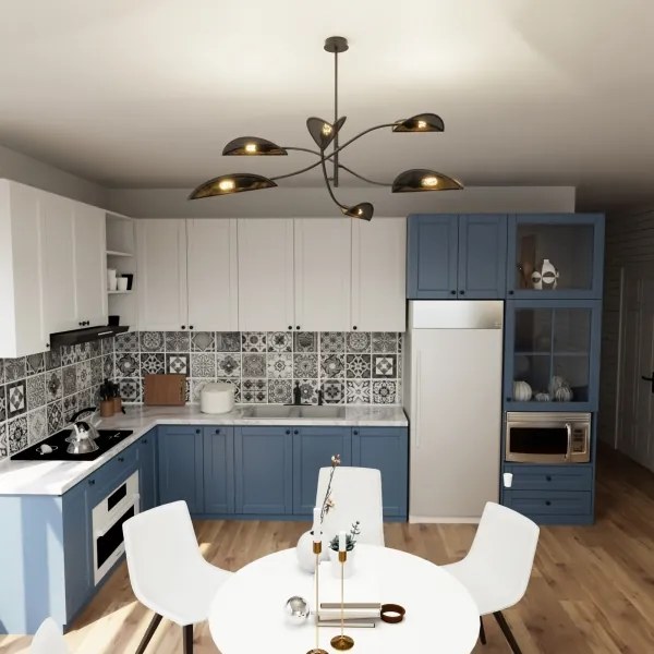 Lustră pe tijă LOTUS 6xE14/10W/230V negru/auriu