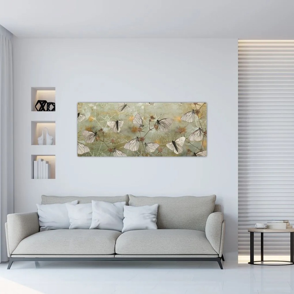 Tablou - Vintege fluturi (120x50 cm)
