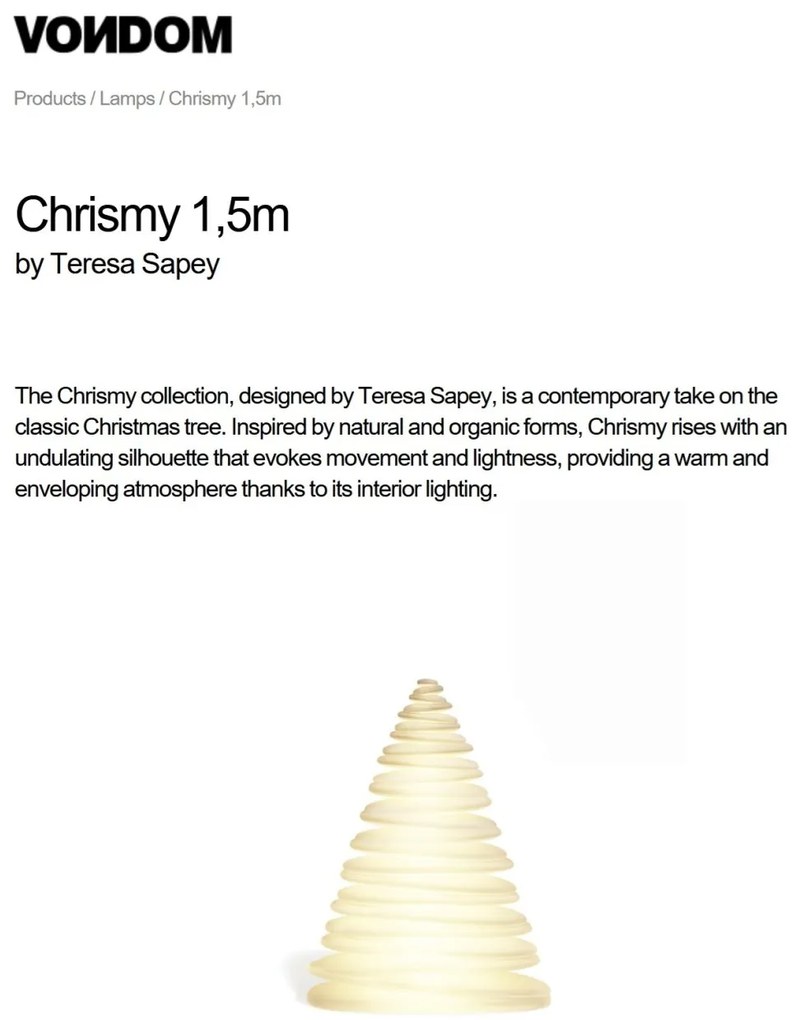 Brad Decorativ CHRISMY 1,5m ILUMINAT LED, 49071W Vondom