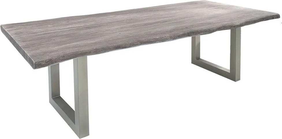 Masa din lemn design industrial style Mammut 200cm otel/ salcam gri, A-37240 VC