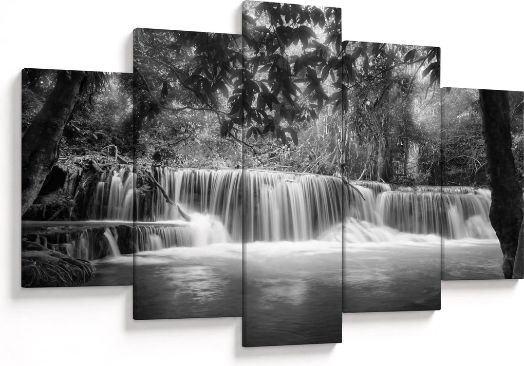 Tablou - Cascada alb-negru și alb (150x105 cm)