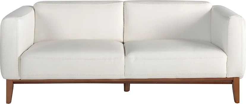 Canapea 3 locuri eleganta tapitata in piele alba, design LUX Arawan