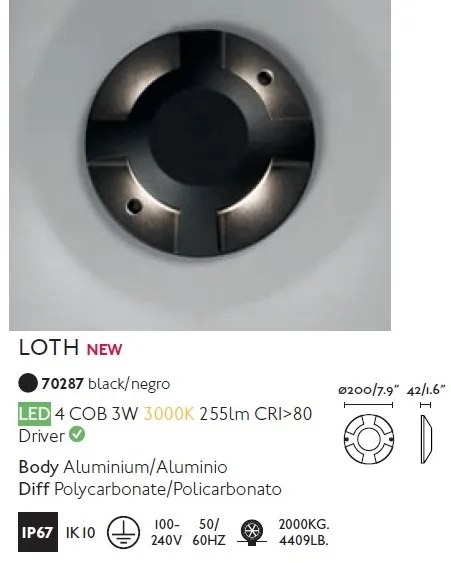 Spot LED / Corp semnalizare de iluminat exterior IP67 LOTH-3