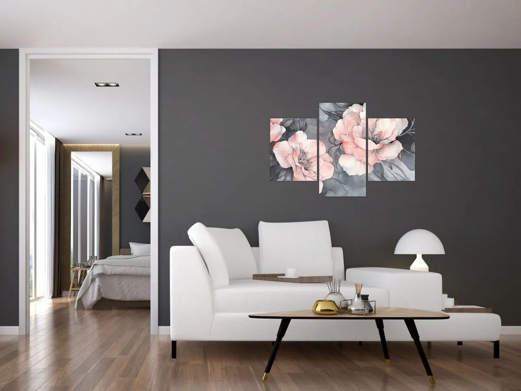 Tablou - Schiță de flori (90x60 cm)