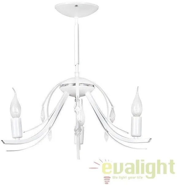Candelabru alb cu 3 brate, LUMIA 3 WHITE 317/3 EMB