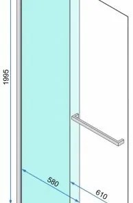 Paravan dus walk-in Cortis negru – 120×195 cm