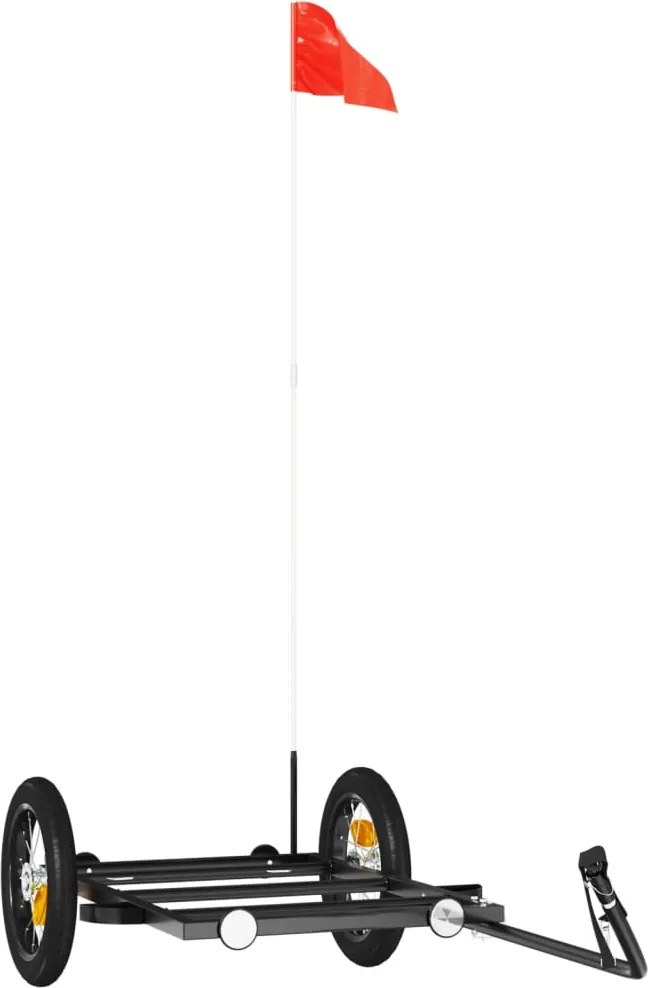 vidaXL Remorcă de bicicletă, negru, 122x53x28 cm, fier