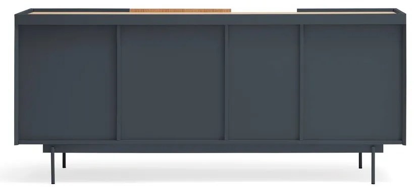 Comodă gri antracit-natural joasă cu aspect de lemn de stejar 180x78 cm Otto – Teulat