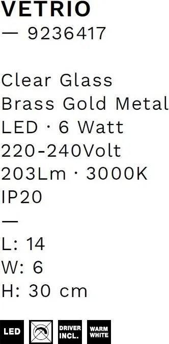 Aplica de perete LED decorativa VETRIO