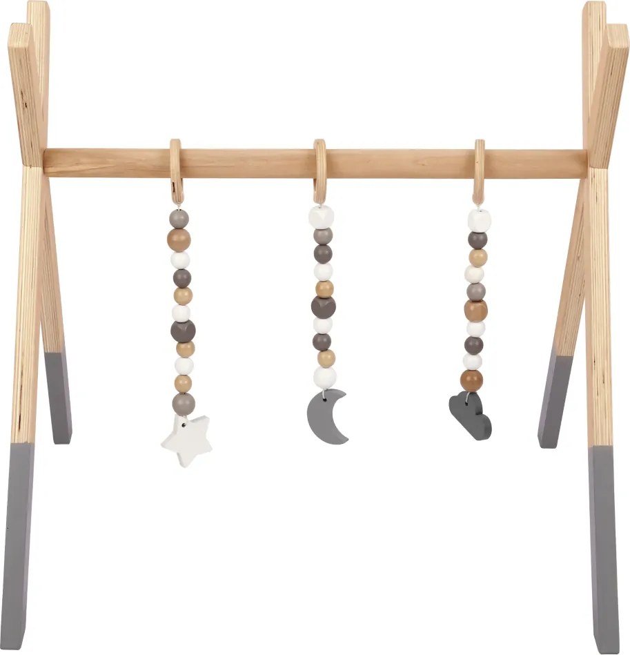 Bară de tracţiune din lemn Montessori, natural/gri, STARES