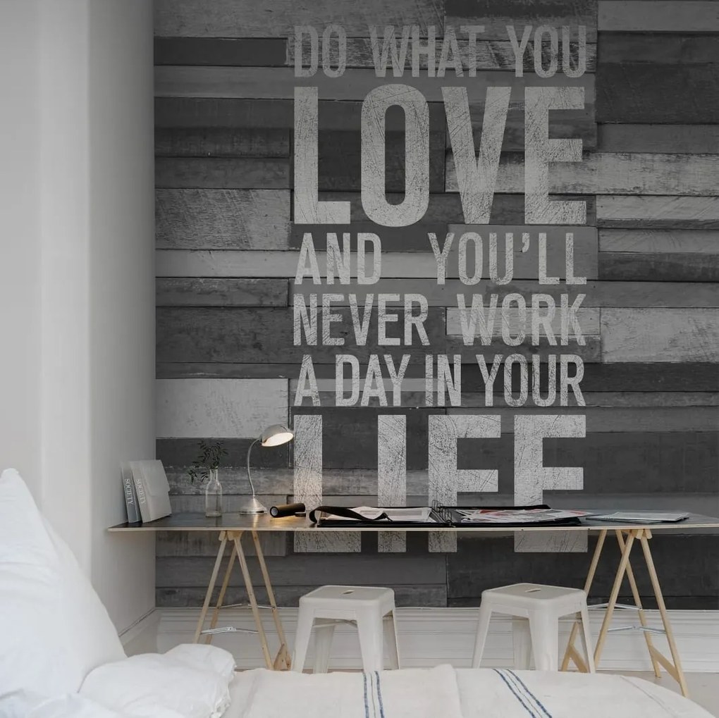 Fototapet, Quotes, Wood Wall, Rebel Walls
