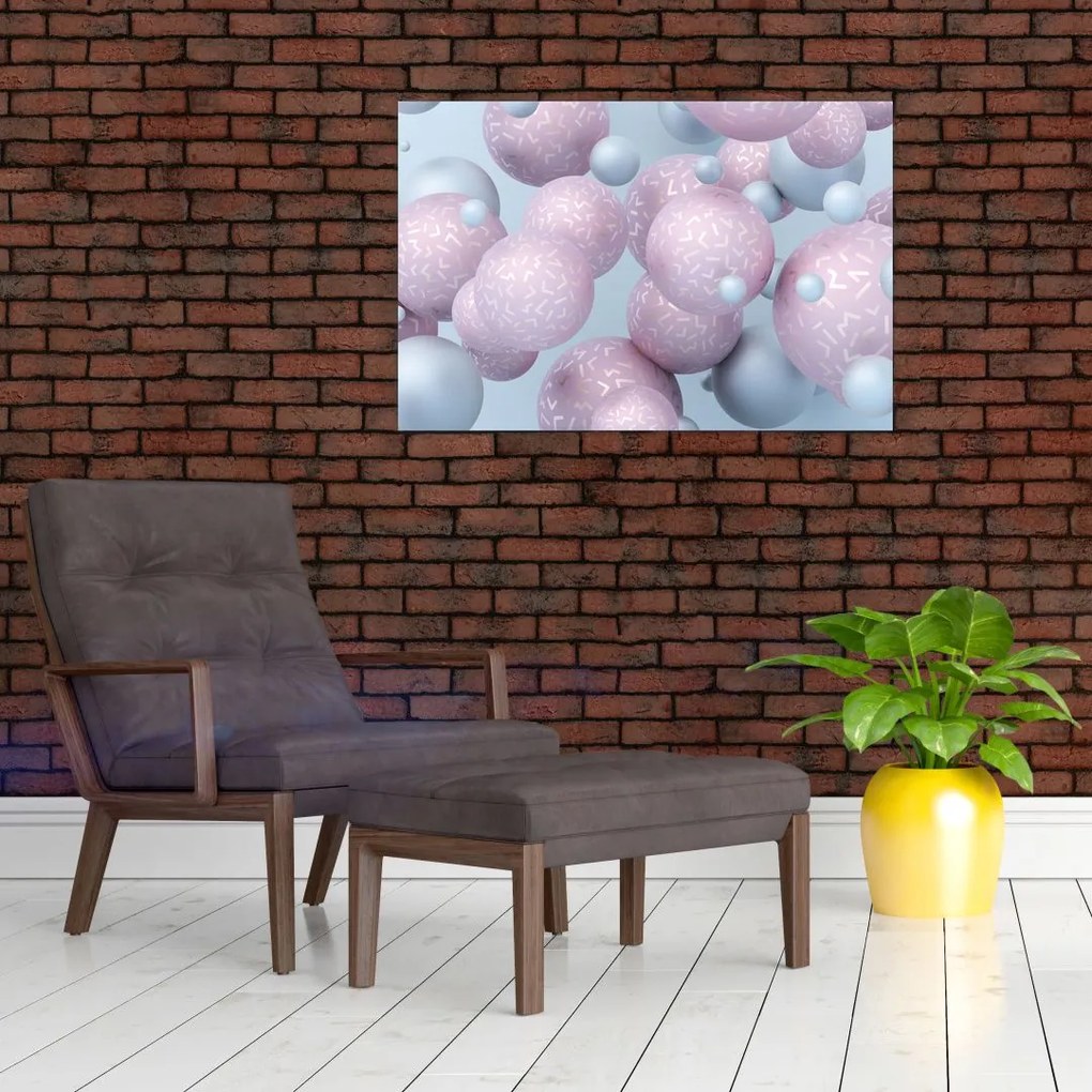 Tablou abstract - Bile în pastel (90x60 cm)