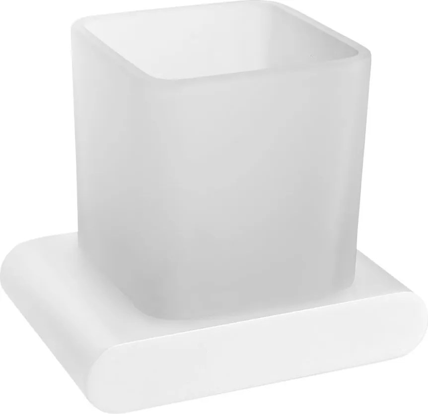 Suport pentru periuța de dinți alb de montat pe perete din sticlă Flori – Sapho