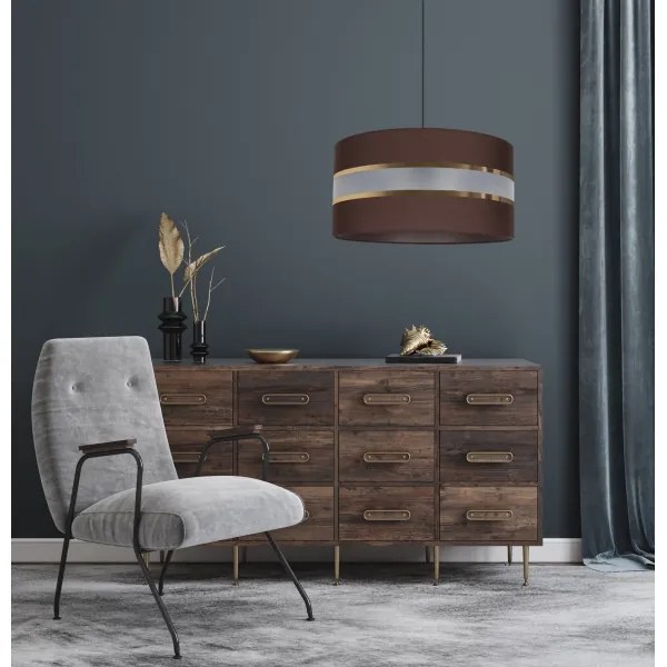 Lustră pe cablu CORAL 1xE27/60W/230V d. 40 cm maro